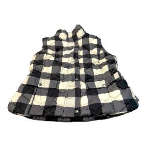 Talbots Black and White Checkered Vest